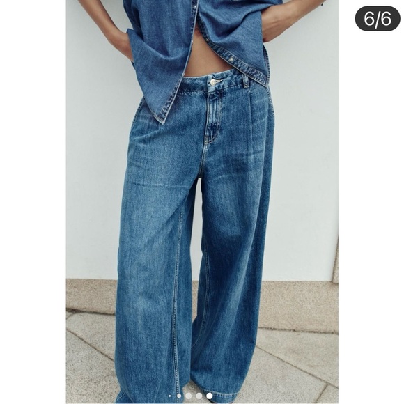 ZARA Mid Rise Style Wide Leg Jeans NWT - Picture 5 of 5